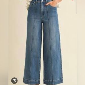 Annie Wear Wide-Leg Cropped Denim Jeans Size XL
